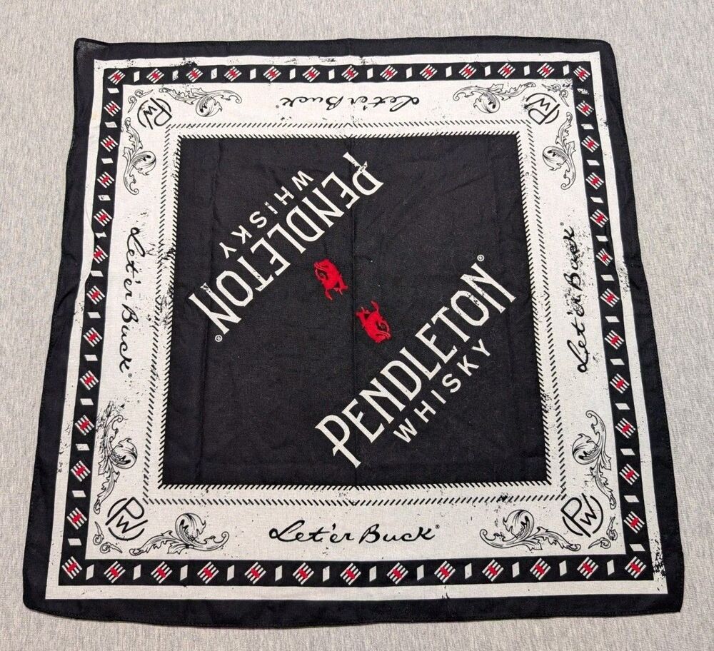 PENDLETON WHISKY Bandana Let’er Buck Whiskey Western Wear RODEO Scarf